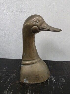 Vintage Mid Century Cast Brass Duck Head Bookend MCM